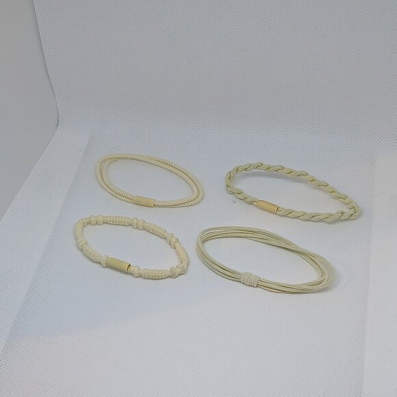 NWOT Set of 4 Cream Adjustable Braided String Bracelets Jewelry Accessories #12 - Picture 8 of 10
